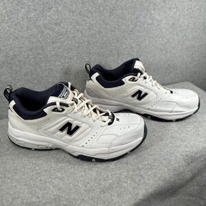New Balance 608v2 Mens White Navy Leather Cross Training Shoes MX608V2W Size 13